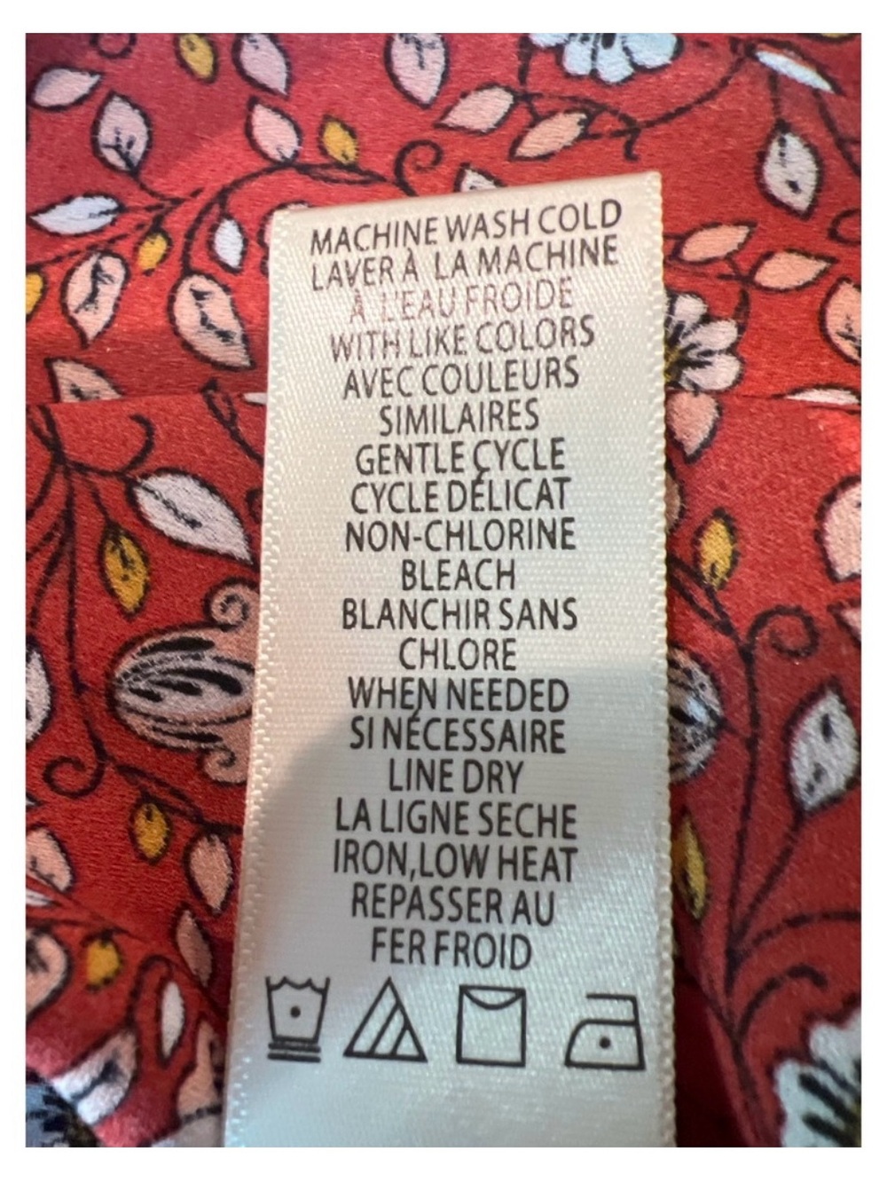 Max Studio Red Floral Ruffle-Yoke Blouse - Picture 7 of 7